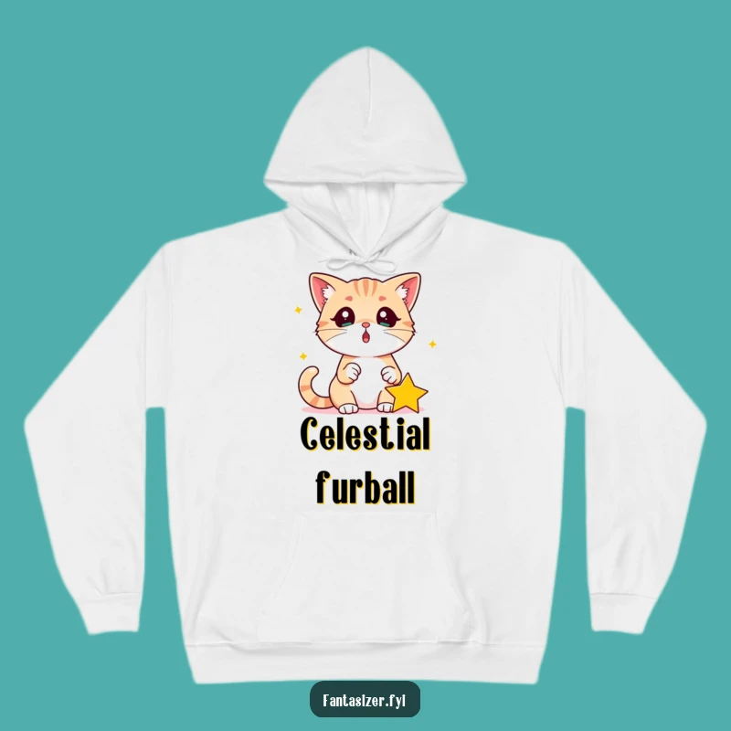 Funny Surprised Cat Hoodie: Cosmic Wonder and Cozy Comfort Gift