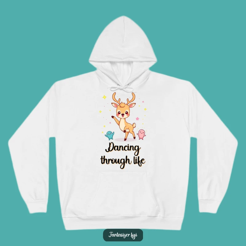 Funny Dancing Deer Hoodie: Cozy Sparkle Creature Party Wear Gift