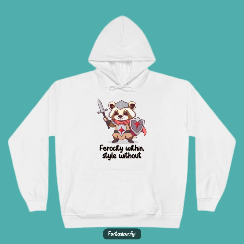 Funny Knight Badger Hoodie: Cozy Warrior Animal Sweatshirt, Awesome Humorous Gift