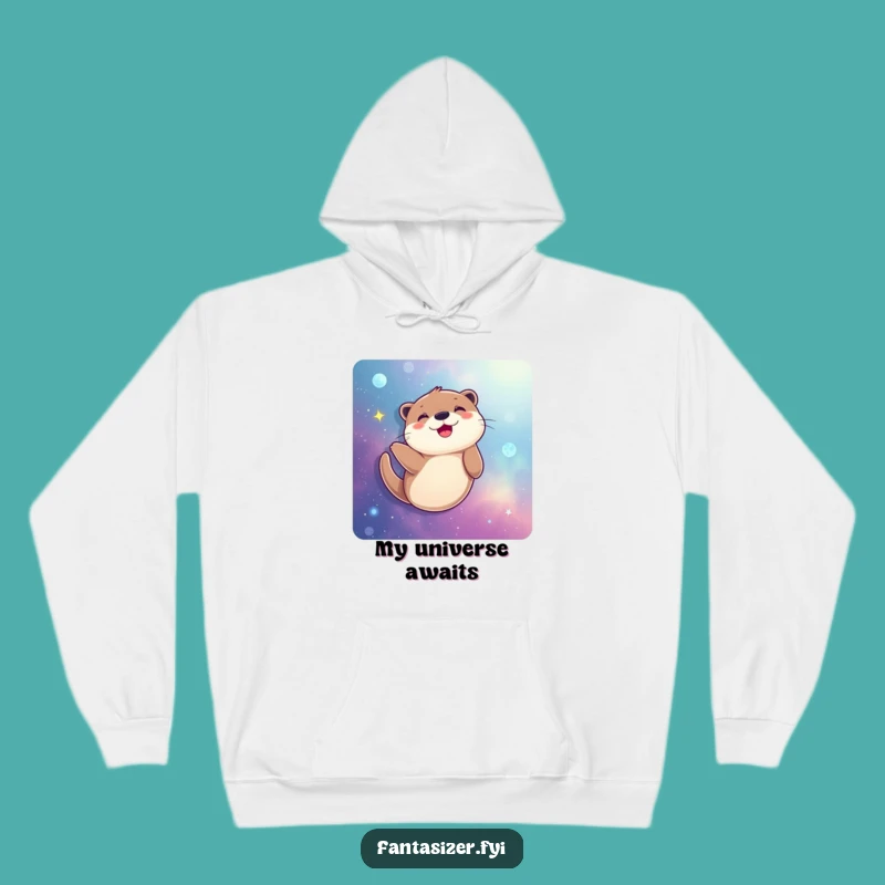 Funny Joyful Otter Galaxy Swimmer Hoodie: Cozy Cosmic Adventure Gift