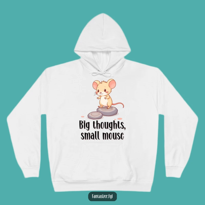 Funny Mouse Thought Hoodie: Cozy Intellectual Journey, Ideal Funny Gift for Scholars