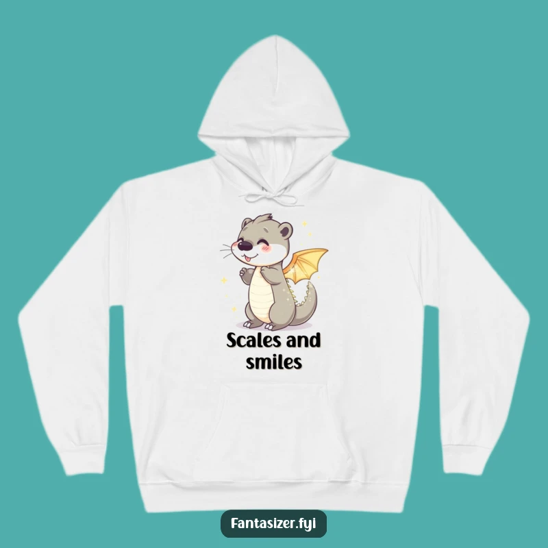 Funny Otter Dragon Hoodie: Shimmering Transformation Hoody, Cozy Fantasy Gift