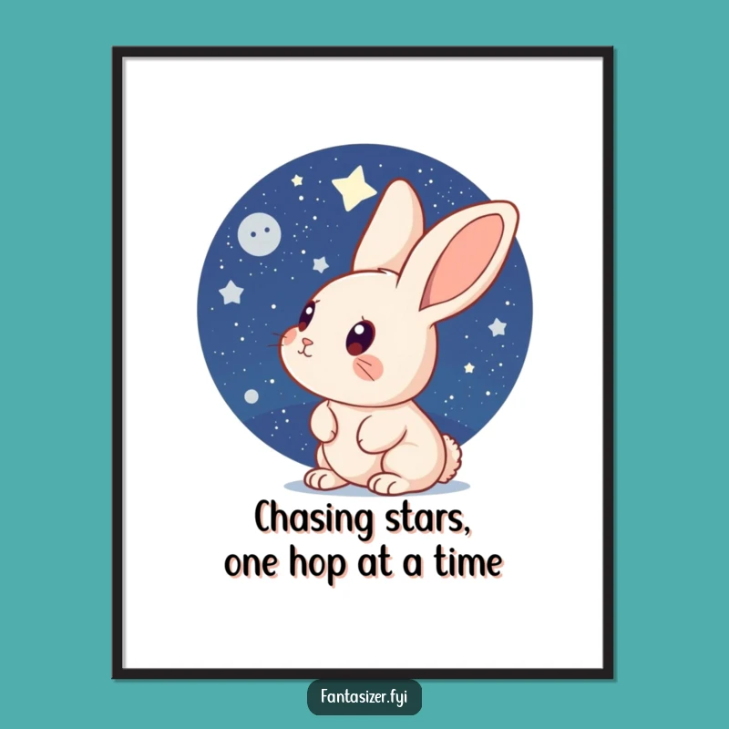 Free Printable Wall Art: Rabbit Gazing at Starry Night Sky