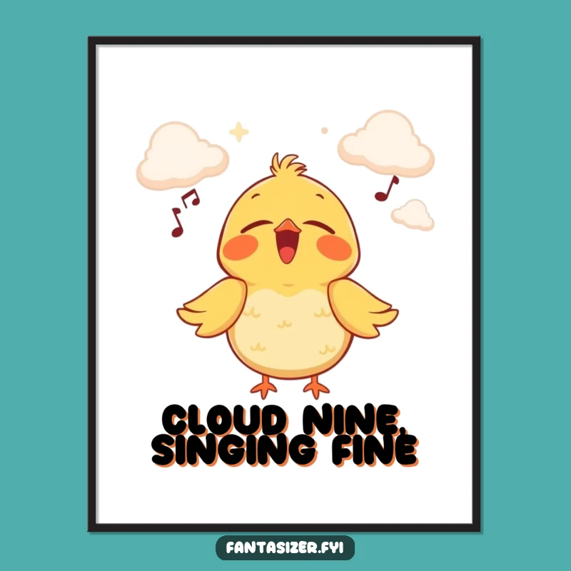 Free Printable Wall Art: Bird's Dreamy Cloud Stage Serenade Downloadable Decor