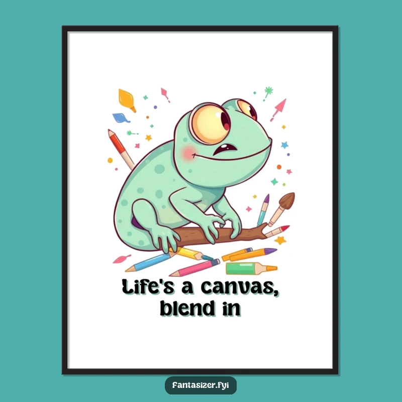 Free Printable Chameleon Wall Art: Colorful Art Dreams Downloadable Poster