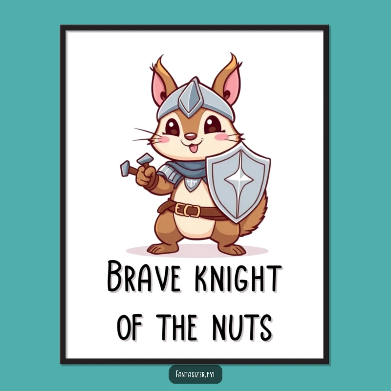 Free Printable Squirrel Knight Wall Art: Funny Downloadable Decor for a Heroic Laugh!