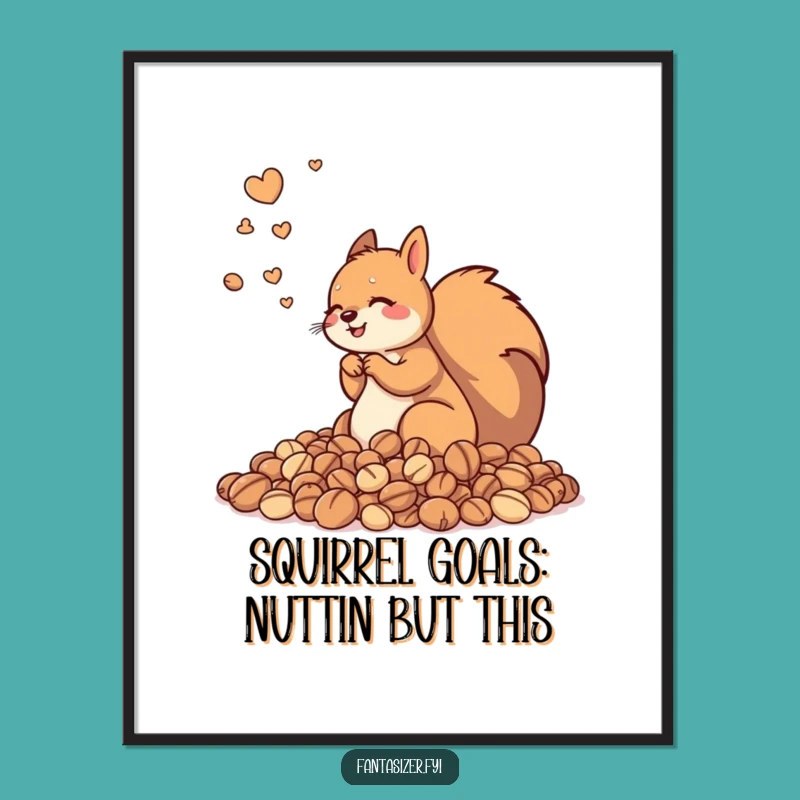 Free Printable Wall Art: Squirrel Nut Dream - Funny Downloadable Decor Poster