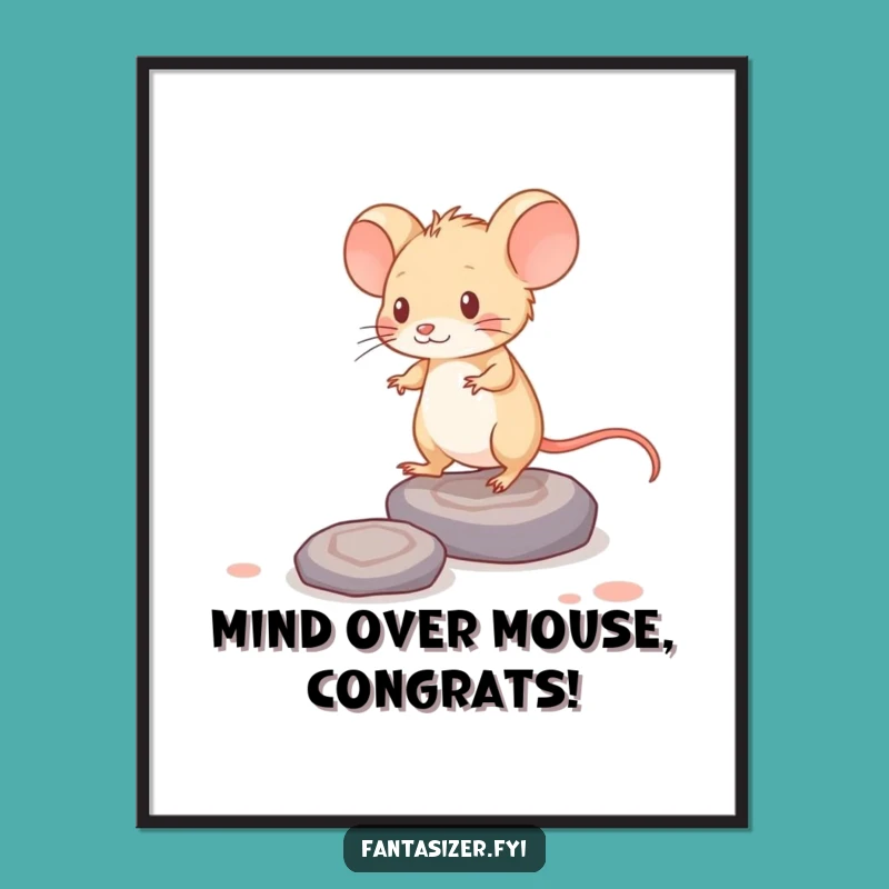 Free Printable Brave Mouse Thought Stones Wall Art - Funny Downloadable Gift