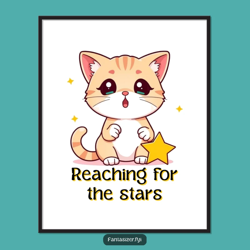 Free Printable Surprised Cat Wall Art: Fallen Star for a Magical Downloadable Gift