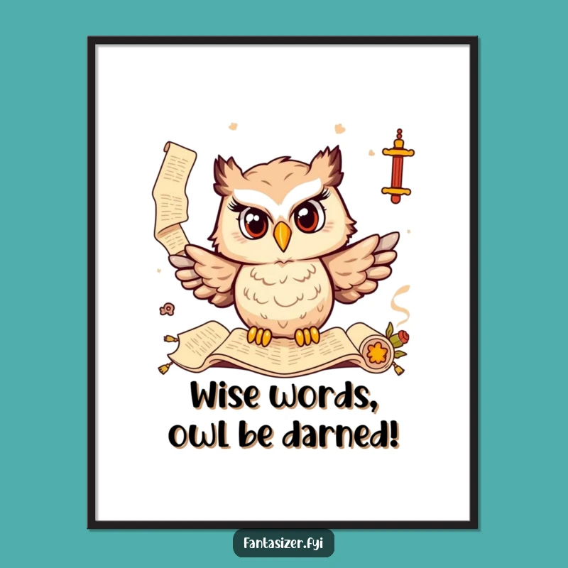 Free Printable Wise Owl Wall Art - Funny Downloadable Poster for Study Decor