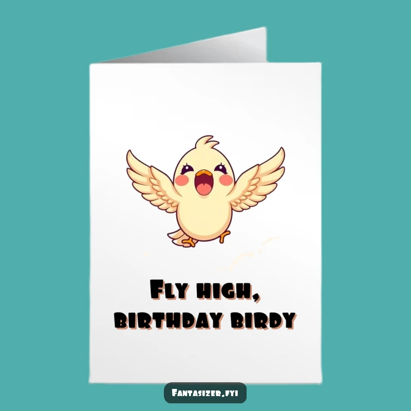 Free Printable Birthday Card: Soaring Bird - Funny Downloadable Gift for Dreamers