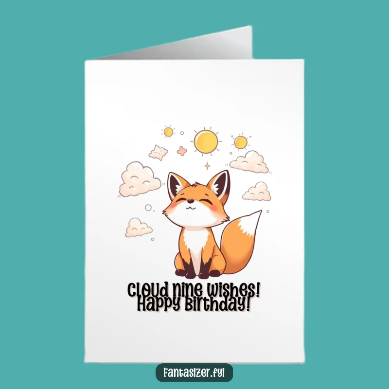 Free Printable Birthday: Fox Cloud Gazing - Funny Downloadable Gift!