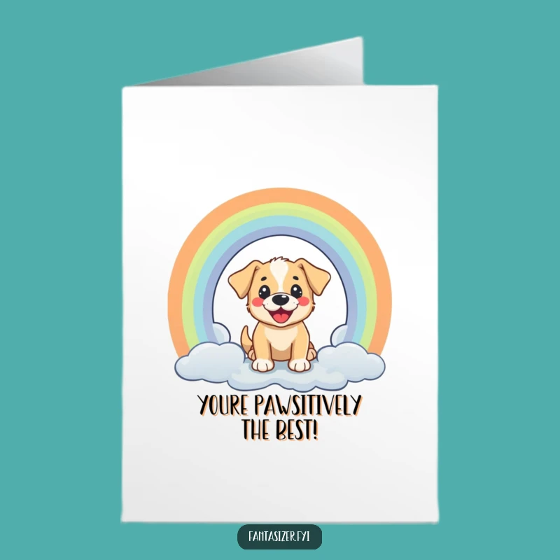 Free Printable Funny Puppy Rainbow Birthday Card - Joyful Downloadable Gift