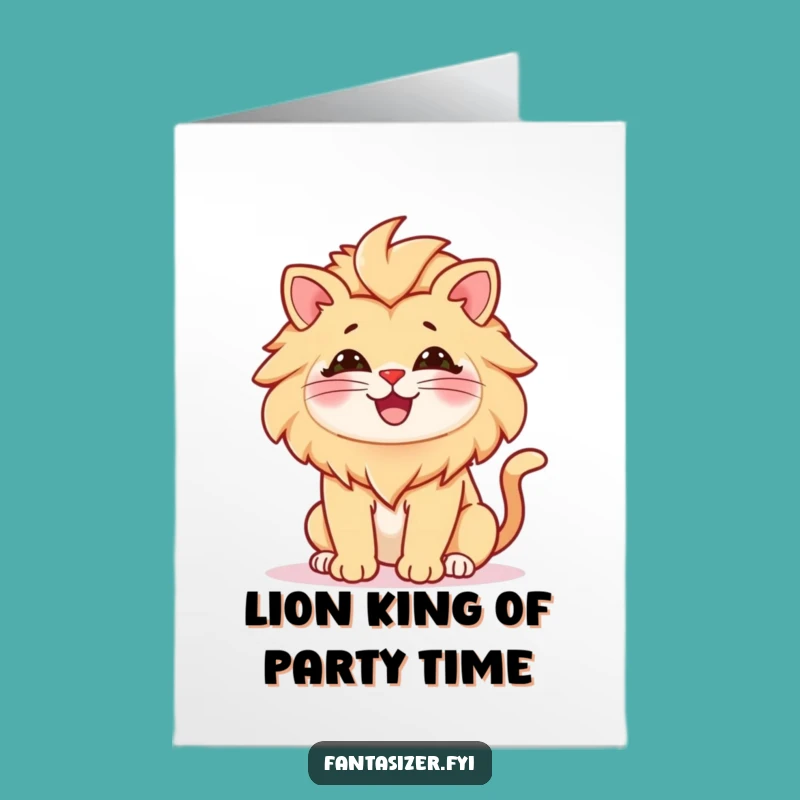 Free Printable Birthday Card: Funny Cat Lion Design - Hilarious Downloadable Gift