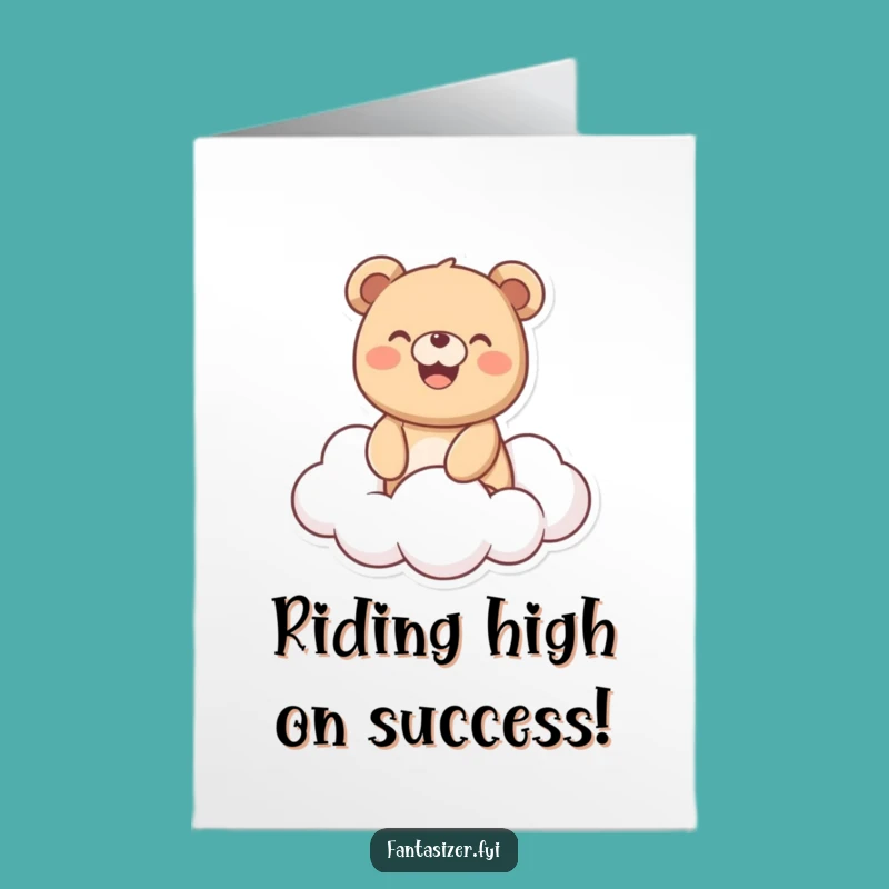 Free Printable Bear Cloud Congrats Card: Happy Downloadable Gift for All