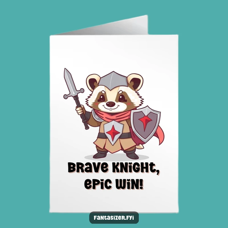 Free Printable Knight Badger Congrats Card - Funny Downloadable Gift for Achievement