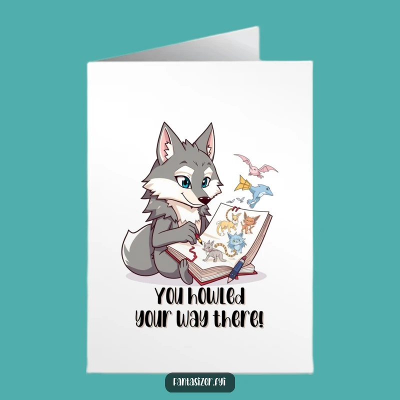 Free Printable Wolf Congratulations Card: Creative Masterpiece, Downloadable Artistic Gift