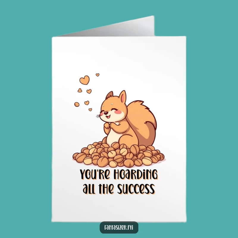 Free Printable Congrats Card: Squirrel's Nut Hoard - Funny Downloadable Celebration