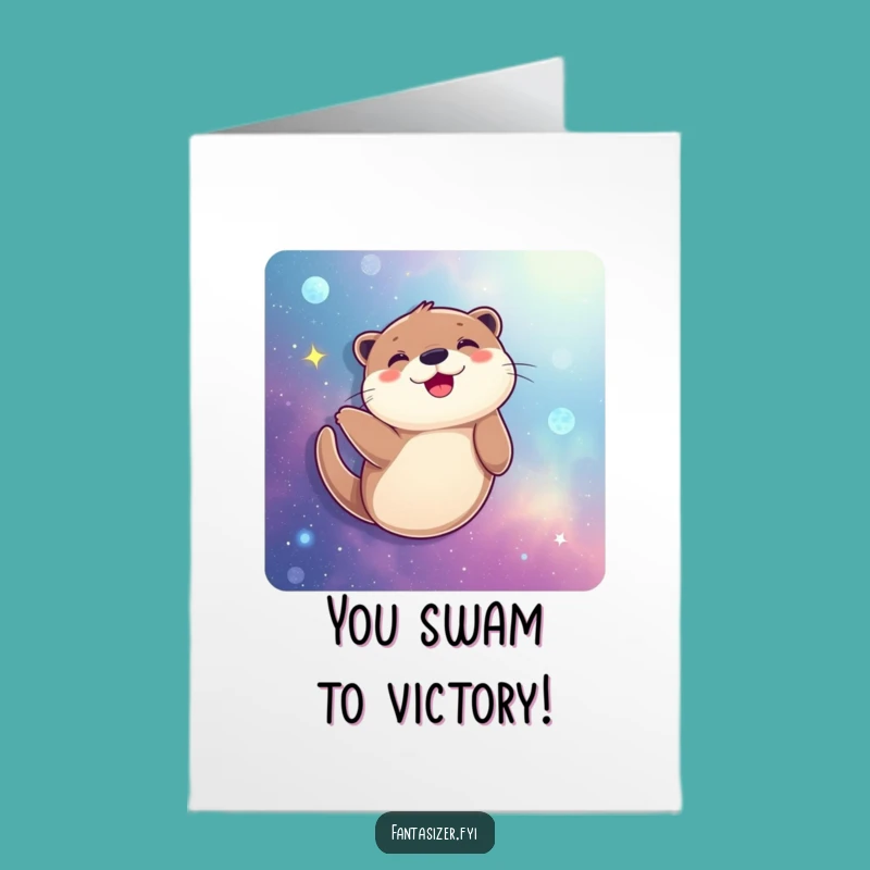 Free Printable Congrats Card: Otter's Galactic Achievement!