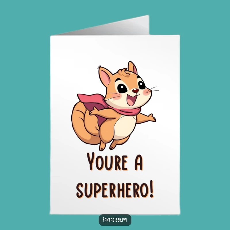 Free Printable Squirrel Congrats Card: Funny Heroic Downloadable Gift for Achievers