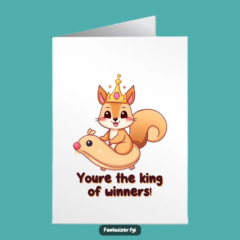 Free Printable Funny Squirrel Card: Royal Achievement - Congratulations Downloadable Gift