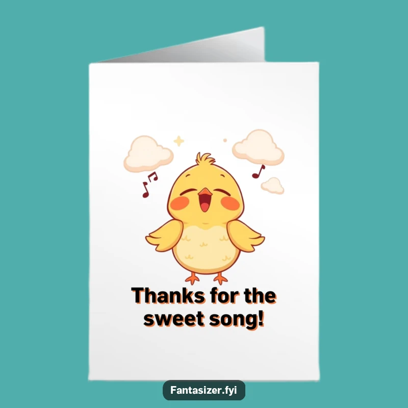 Free Printable Thank You Card: Bird's Cloud Stage Song Downloadable Gift