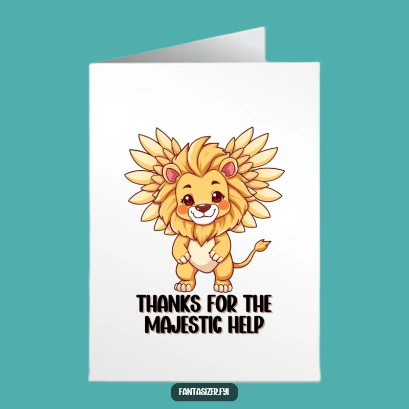 Free Printable Thank You Card: Lion's Majestic Gratitude, Powerful Thanks, Cute Downloadable