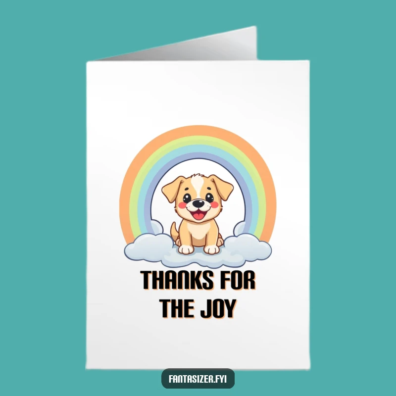 Free Printable Thank You Puppy Rainbow Card - Joyful Downloadable Gift