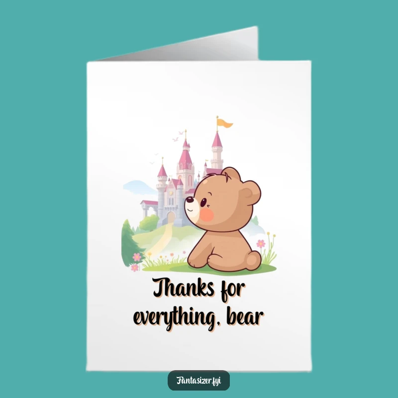 Free Printable Thank You Card: Bear Cub's Thanks, Funny Downloadable Gift for Big Dreams
