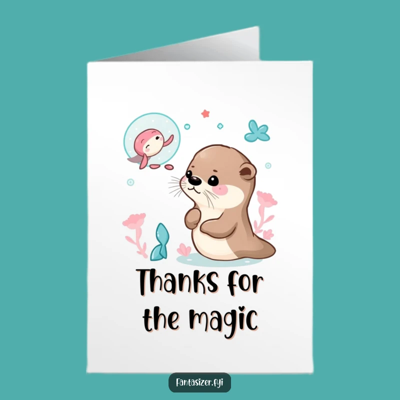 Free Printable Thank You Card: Otter's Gratitude Wish, Dreamy Downloadable Appreciation Gift