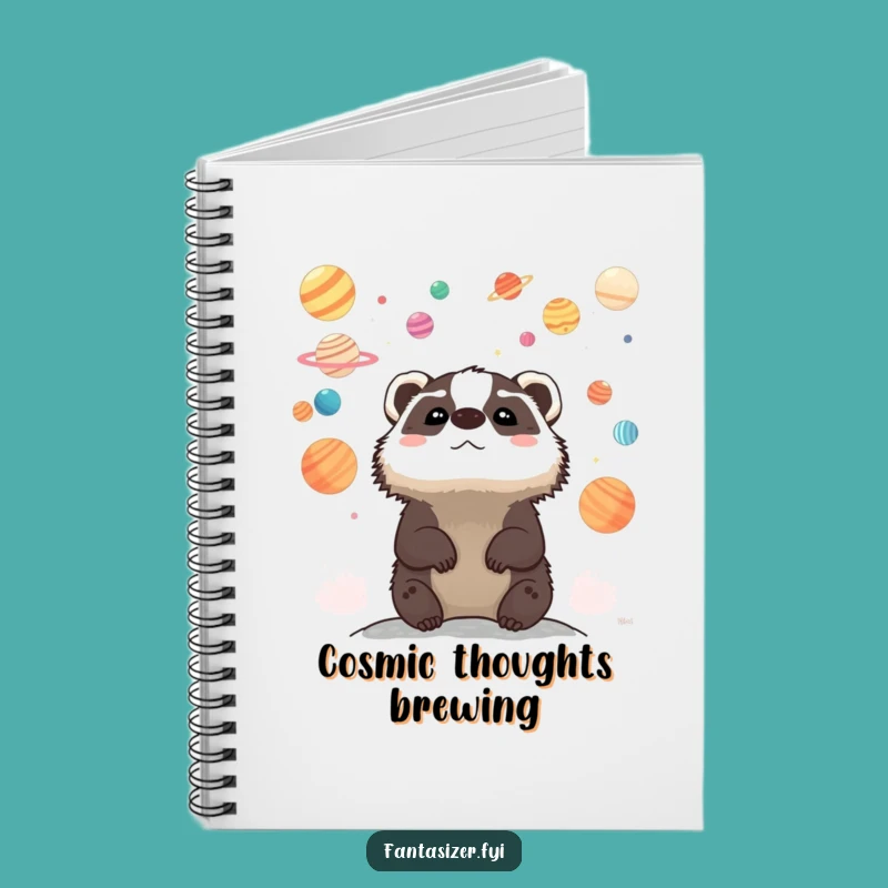 Funny Badger Celestial Notebook: Whimsical Planet Journal Gift for Writers