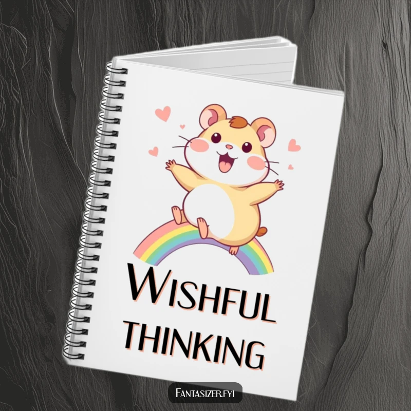 Funny Hamster Notebook: A delighted hamster rides a vibrant rainbow with a look of wonder, perfect for capturing inspired thoughts.