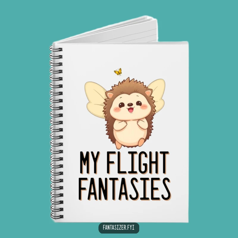 Funny Hedgehog Wings Notebook: Dream Journal, Butterfly Ideas, Delighted Notes