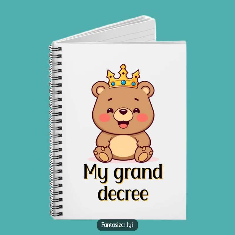 Funny King Bear Notebook - Jot Down Royal Ideas, Hilarious Gift for Writers