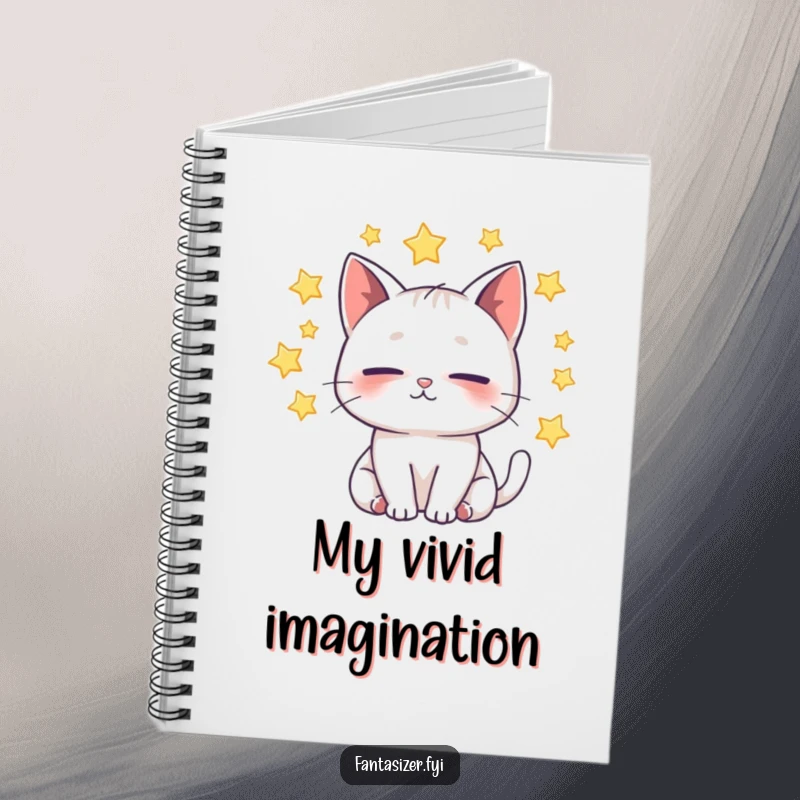Funny Cat Notebook: A whimsical cat dreams under a starry sky, perfect for jotting down creative ideas, daily thoughts, and fantastical tales.