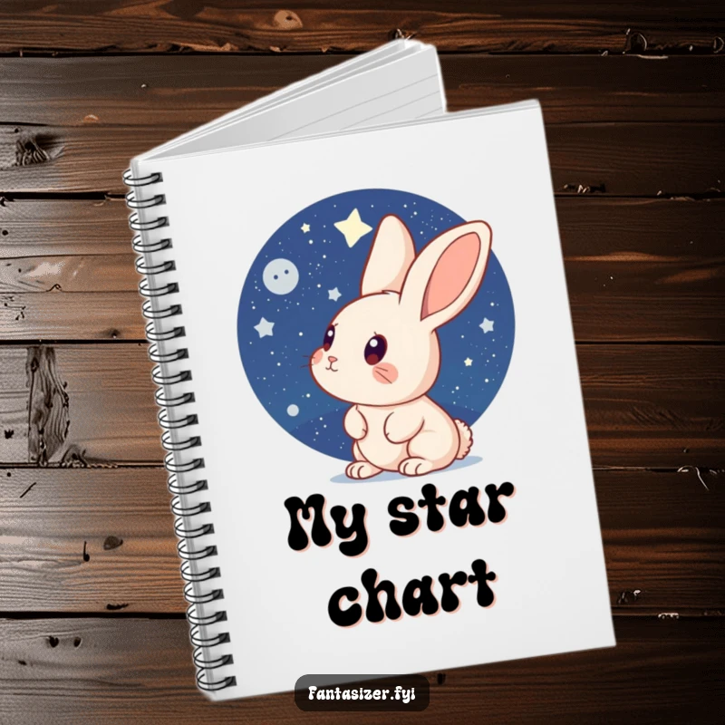 Funny Rabbit Notebook: A curious rabbit contemplates a starry night sky, perfect for journaling dreams, ideas, and astronomical observations.