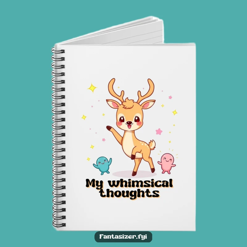 Funny Dancing Deer Notebook: Whimsical Sparkle Creature Journal Gift