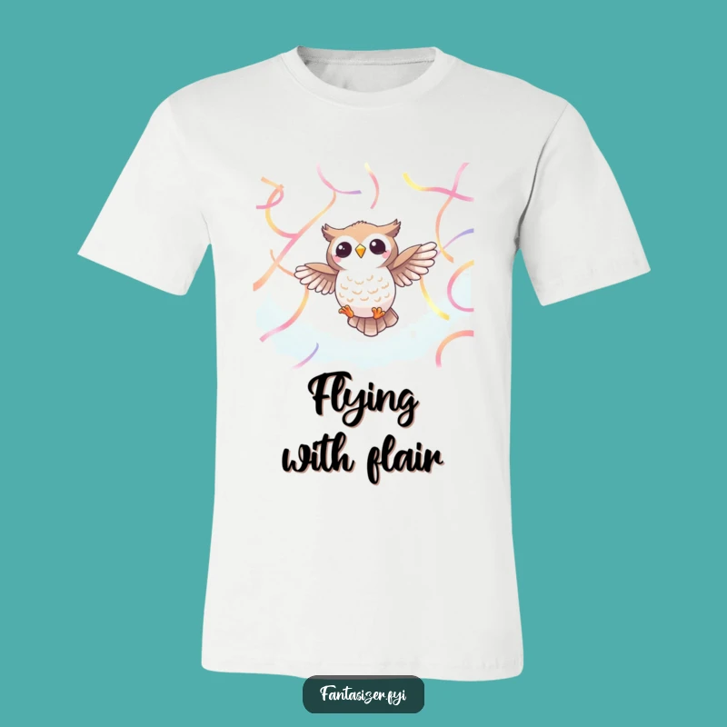 Funny Owl Soaring T-Shirt: Wear Your Ethereal Joy and Vibrant Spirit