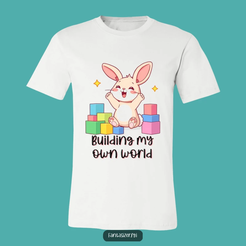 Funny Bunny Blocks T-Shirt: Playful Gift for Dreamers and Builders