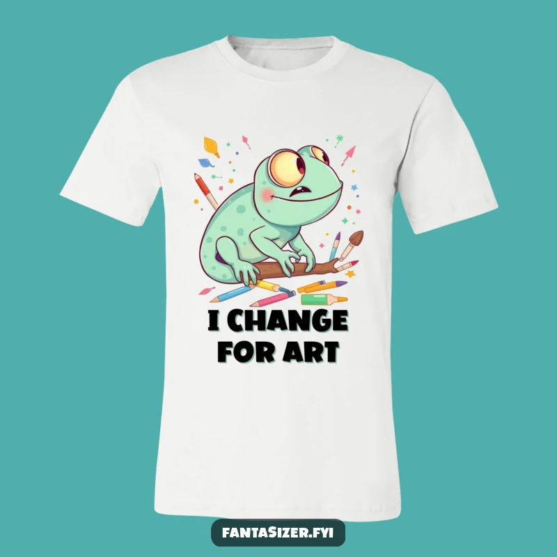 Funny Chameleon Art World Tee - Creative Fantasy Animal T-Shirt Gift
