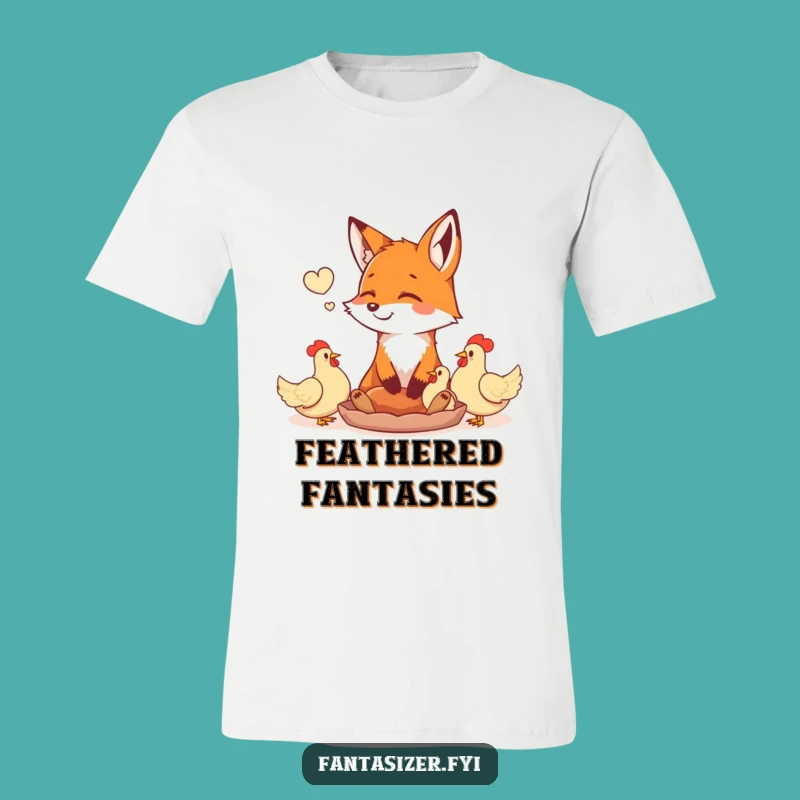 Funny Fox T-Shirt: Daydreaming of Chickens, Foodie Humor Gift