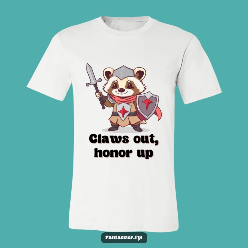 Funny Knight Badger T-Shirt: Bold Warrior Animal Tee, Hilarious Fantasy Gift Idea