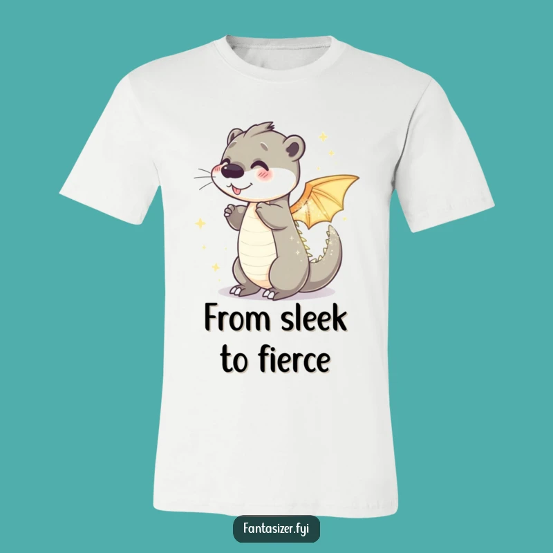 Funny Otter Dragon T-Shirt: Playful Transformation Tee, Fantasy Gift