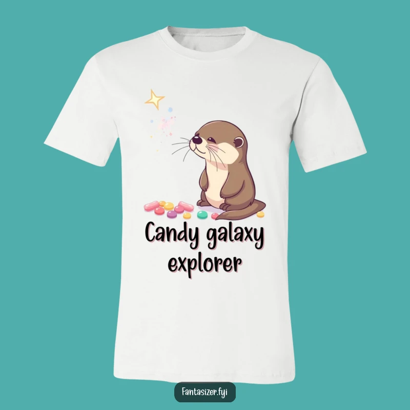 Funny Otter Galaxy Candy T-Shirt: Sweet Gift for Curious Explorers