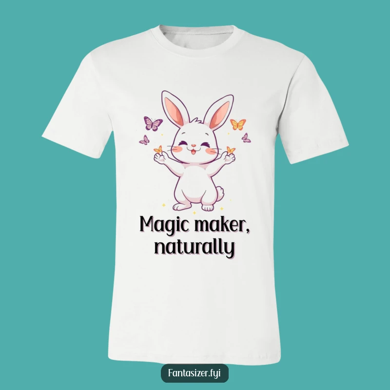 Funny Rabbit Magic T-Shirt: Playful Butterfly Conjurer, Hilarious Fantasy Tee, Great Gift
