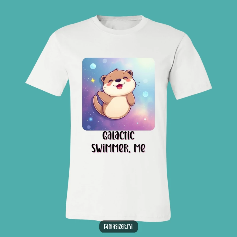 Funny Joyful Otter Galaxy Swimmer T-Shirt: Cosmic Dreams Tee Gift