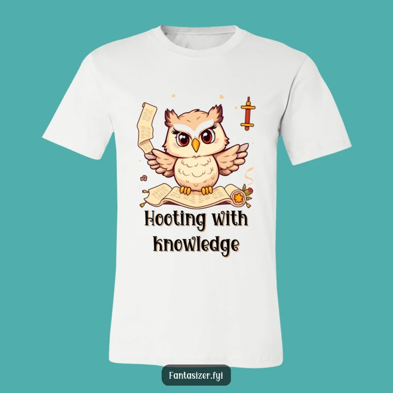 Funny Owl Scholar T-Shirt: Wise Ancient Scrolls Tee, Hilarious Gift for Readers