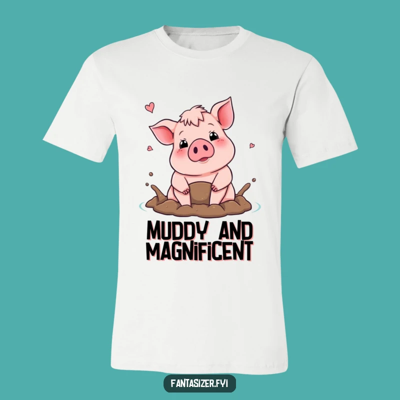Funny Pig Mud Bath T-Shirt: Happy Swine Tee, Hilarious Farm Animal Gift Idea