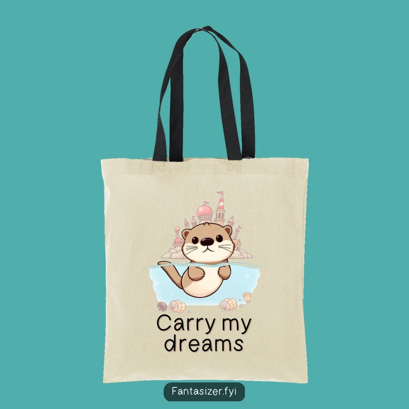 Funny Otter Dreamer Tote Bag: Carry Your Ambitions with this Humorous Design