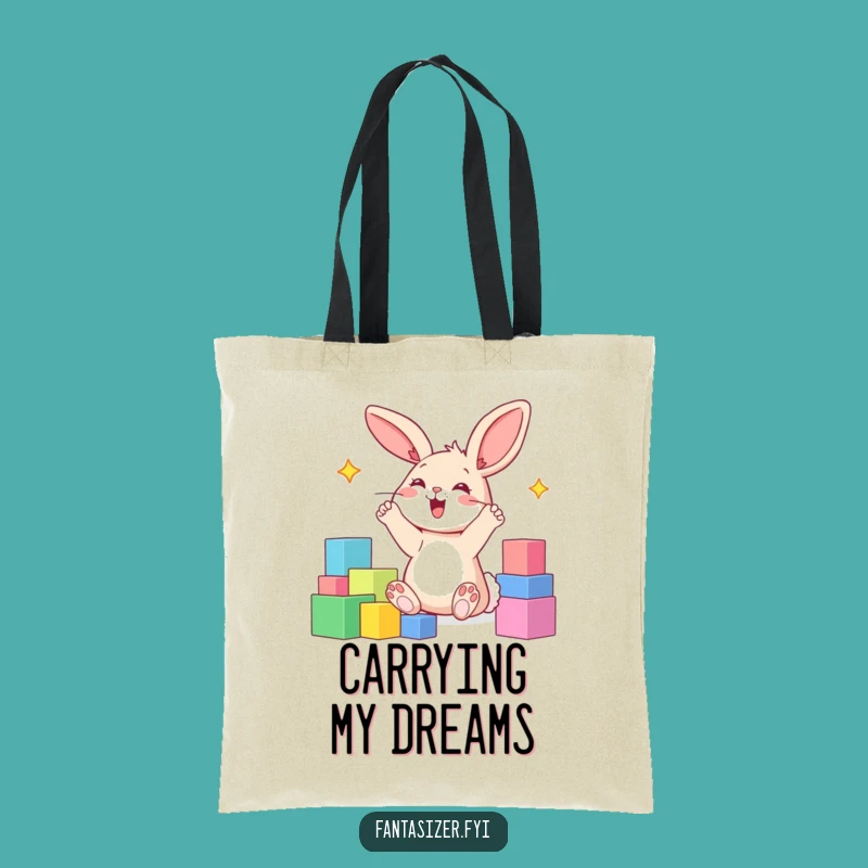 Funny Bunny Blocks Tote Bag: Imaginative Gift for Creative Carriers